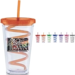 Carnival Cups Colored Curly Straw, Color Lid