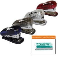 Miniature translucent stapler with built in staple remover and box of... from...