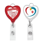 JUMBO Heart Badge Reel w/Lanyard Attachment
