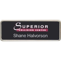Metal Framed Badge (Screened & Engraved)
