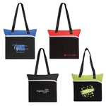 Curved Zipper Tote Bag