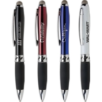 Twist-action ballpoint pen with stylus, ergonomic hourglass shape, and jumbo...