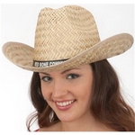 Hi Crown Straw Texan Hat with Printed Band
