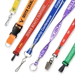 3/8" Custom Silkscreen Lanyards, Flat Ribbed Polyester