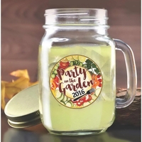 16 ounce mason-style glass jar with handle and screw on lid.... from ASI...