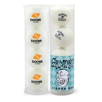 Four-ball pack of white ping pong balls in a tube... from ASI 38120 Ball Pro...
