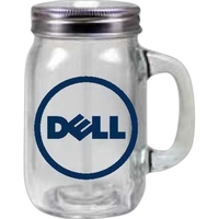 15 Oz. Mason Jar w/Handle & Aluminum Cover