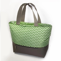 Chevron printed tote bag with front pocket, 22'' x 17" x... from ASI 34046...