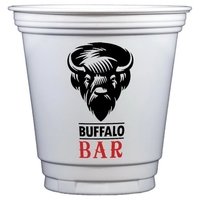 Spot Color White/Clear Soft Plastic Cups. 2-sided and wrapped designs...