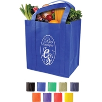 Reusable grocery tote made of 100% nonwoven polypropylene recyclable material...