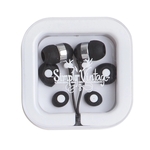 EARPHONES IN SQUARE CASE