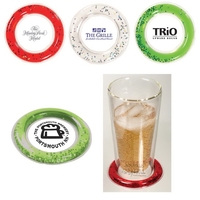 PVC beverage pad with freezable liquid ring with glittery stars.... from ASI...