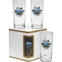 Set of four, 15-ounce premium deluxe cooler drinking glasses in...