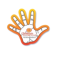 Hand shape stickless hand fan printed on 16 point coated board... from ASI...