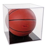 Clear Basketball/Soccer BallQube Display Case w/Holder
