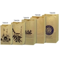 Natural colored grocery bag with serrated top w/ side/bottom gusset....