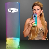 Blank or Imprinted. Sleek tall glass with multicolored LEDs, 8 light... from...