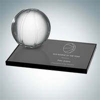 Glass basketball award rests on a smoked glass base measuring 3... from ASI...