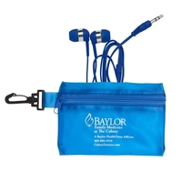 Color earphones featuring a chrome ring design, in a zippered vinyl... from...