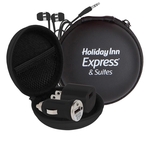 Audio On The Go Tech Kit in Round Zippered EVA Case