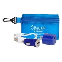 A wall adapter, mini car charger, and USB cable, in a... from ASI 90859 Tempo...