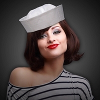 White sailor hat made of canvas.... from ASI 42016 Brighter Promotions Inc