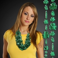 Green Shamrock Beaded Necklace