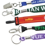 1" Custom Flat Woven Polyester Lanyards