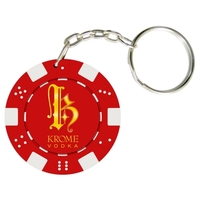Dice Style Poker Chip Keychain