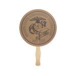 8" Round Recycled Hand Fan Sandwich Style