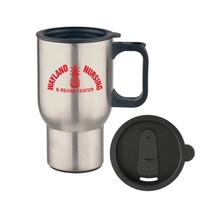 The 16 oz stainless steel travel mug is double-wall insulated to... from ASI...