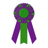 6" Rosette 12" long with 3 streamers