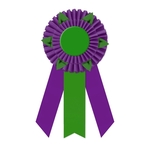 6" Rosette 12" long with 3 streamers