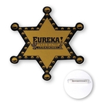 3" Sheriff Badge Shape Full Color Chipboard Button
