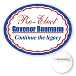 3" x 4" Oval Shape Full Color Chipboard Button