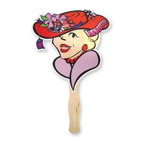 Maximum 8" x 8" custom single hand fan with 8" basswood... from ASI 93520...