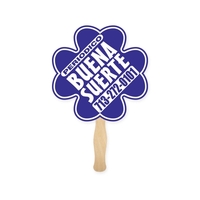 Clover Shape Full Color Hand Fan 2 Sided