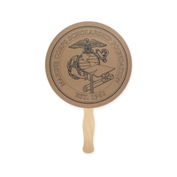 Round shape hand fan, 26 point recycled unbleached natural brown kraft......