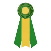 Rosette 4" with 3 streamers 2" middle dovetail and 1 5/8"... from ASI 93520...