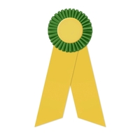 3" Rosette 8" long with 2 streamers