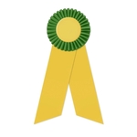 3" Rosette 8" long with 2 streamers