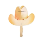 Cowboy Hat Shape Full Color 1 Sided Hand Fan