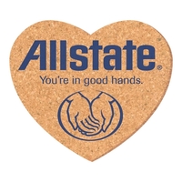 4" Heart Shape Solid Cork Coaster
