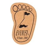 Footprint Shape Solid Cork Coaster 4 1/4" x 5 1/4"