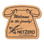 4" Phone Shape Solid Cork Coaster