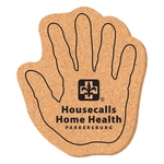 4 3/4" x 5 3/4" Hand Shape Solid Cork Coaster