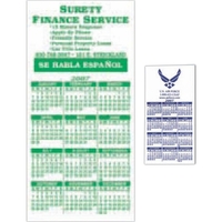 Calendar/schedule magnet, flexible vinyl protected with a plastic coating.......