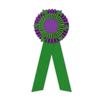 5" Double Rosette 12" long w/Peaks & 2 Streamers