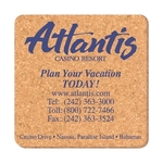 3 1/2" Square Solid Cork Coaster