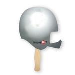 Helmet stock shape sandwich hand fan
